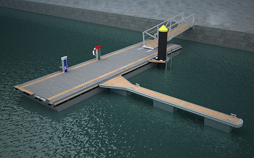 Pantalanes y fingers flotantes de hormigón pantalán flotante